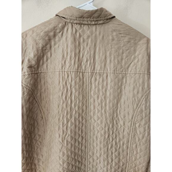 Dorman Womens Large Silk Quilted Jacket Lightweight Beige Tan - Picture 8 of 9